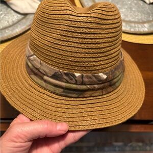 Brown Fedora with Camouflage Band by Paramount Outdoors.